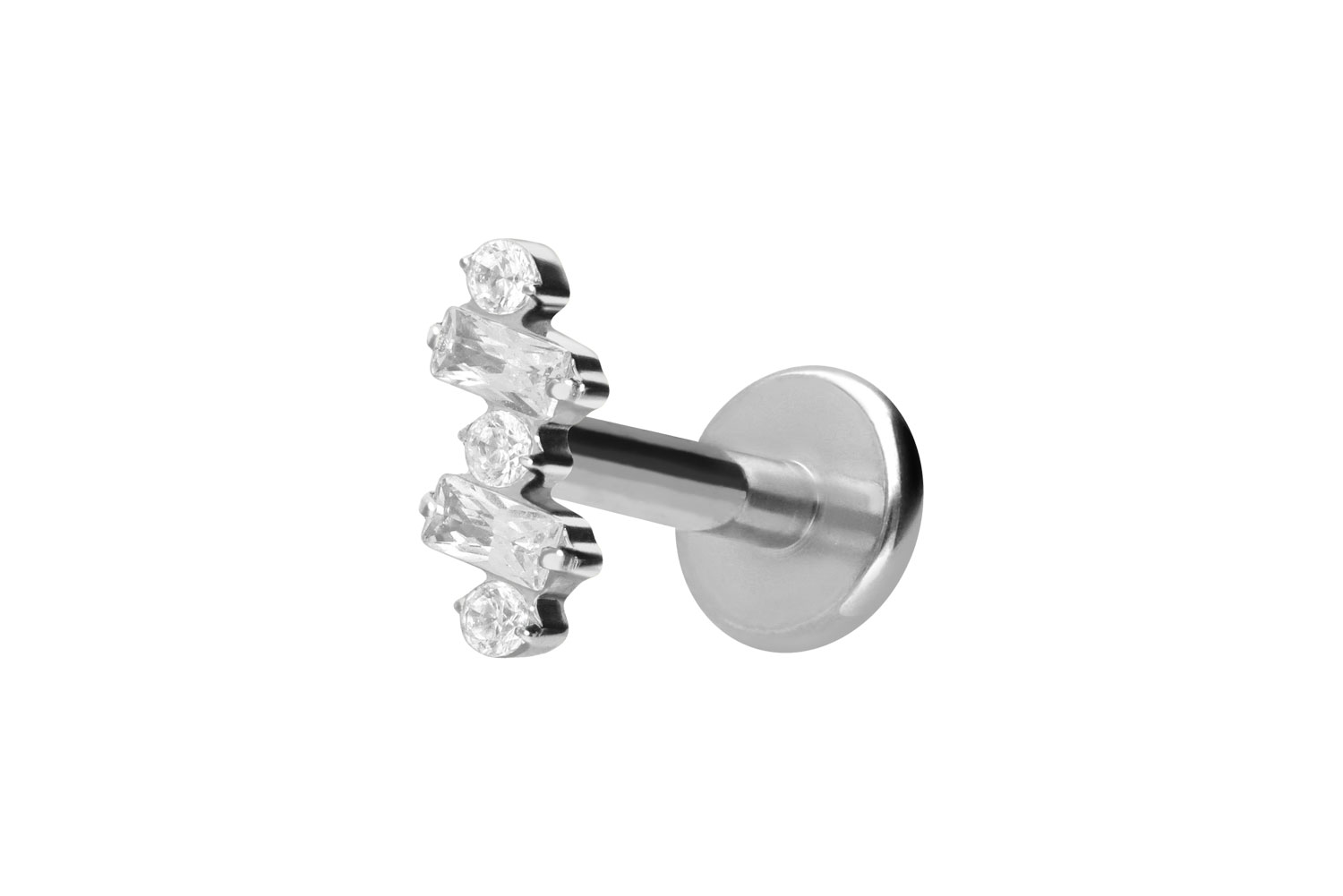 Titan Labret Piercing mit Innengewinde EINGEFASSTE KRISTALLE